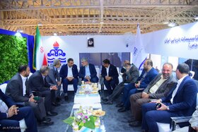 بازدید دکتر بیات رئیس هیئت رئیسه صندوق ها و دکتر نعیمی مدیر عامل شرکت سرمایه گذاری اهداف از نمایشگاه 28